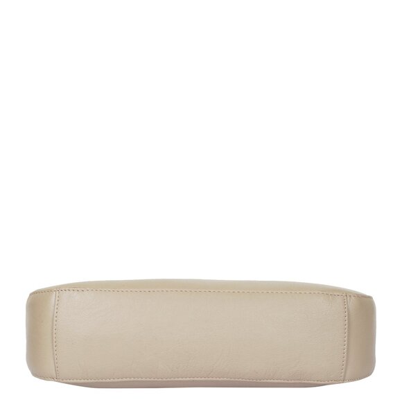 Ladies Taupe/Beige Leather Hobo Shoulder Bag -Top Handle Tote Bag, Satchel Purse - Picture 7 of 10